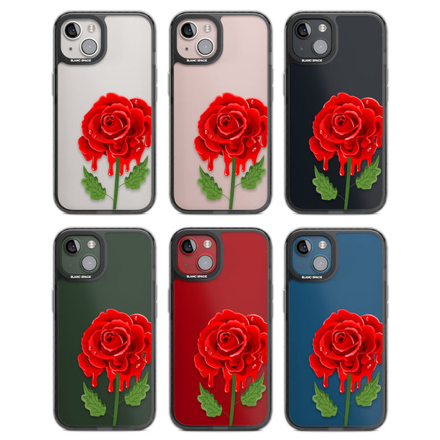 Melting Rose Black Impact Phone Case for iPhone 13, iPhone 14, iPhone 15