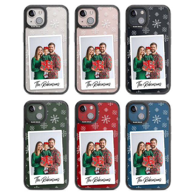 Personalised Snowflake Photo Black Impact Phone Case for iPhone 13, iPhone 14, iPhone 15