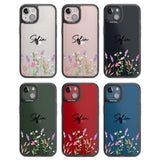 Personalised Lavender Wildflowers Black Impact Phone Case for iPhone 13, iPhone 14, iPhone 15