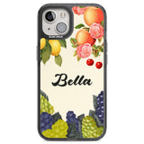 Personalised Vintage Fruits Black Impact Phone Case for iPhone 13, iPhone 14, iPhone 15