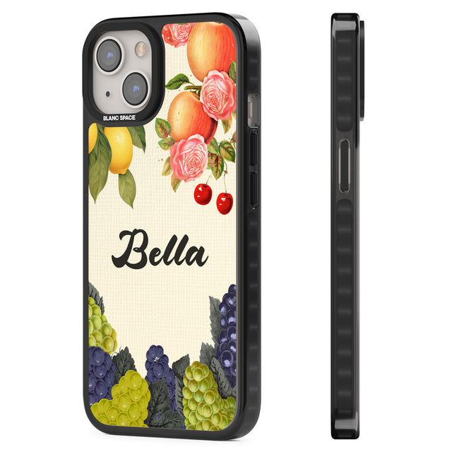 Personalised Vintage Fruits Black Impact Phone Case for iPhone 13, iPhone 14, iPhone 15