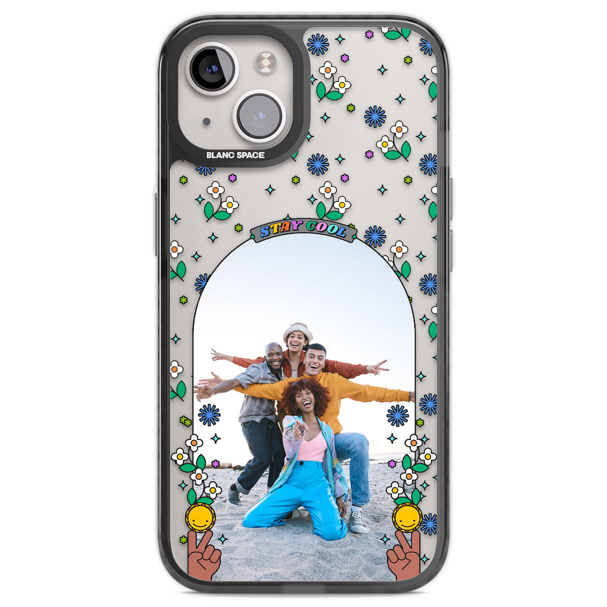 Personalised Summer Photo Frame Black Impact Phone Case for iPhone 13, iPhone 14, iPhone 15