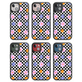 Checkered Blossom Black Impact Phone Case for iPhone 13, iPhone 14, iPhone 15