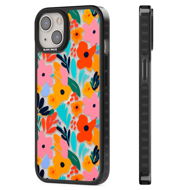 Floral Fiesta Black Impact Phone Case for iPhone 13, iPhone 14, iPhone 15
