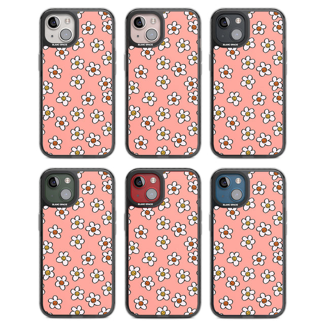 Peachy Daisy Smiles Black Impact Phone Case for iPhone 13, iPhone 14, iPhone 15