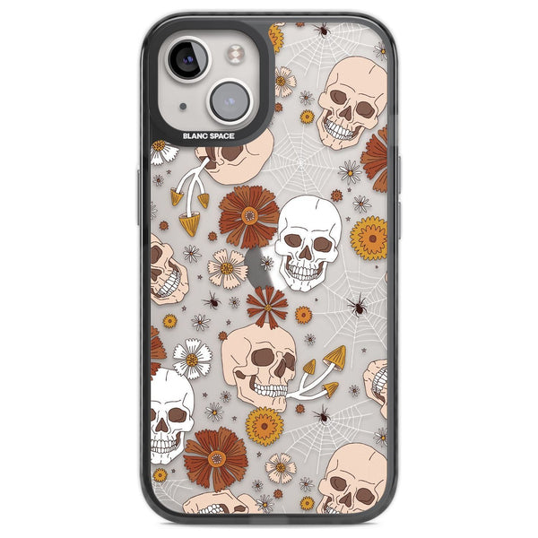 Halloween Skulls And Flowers