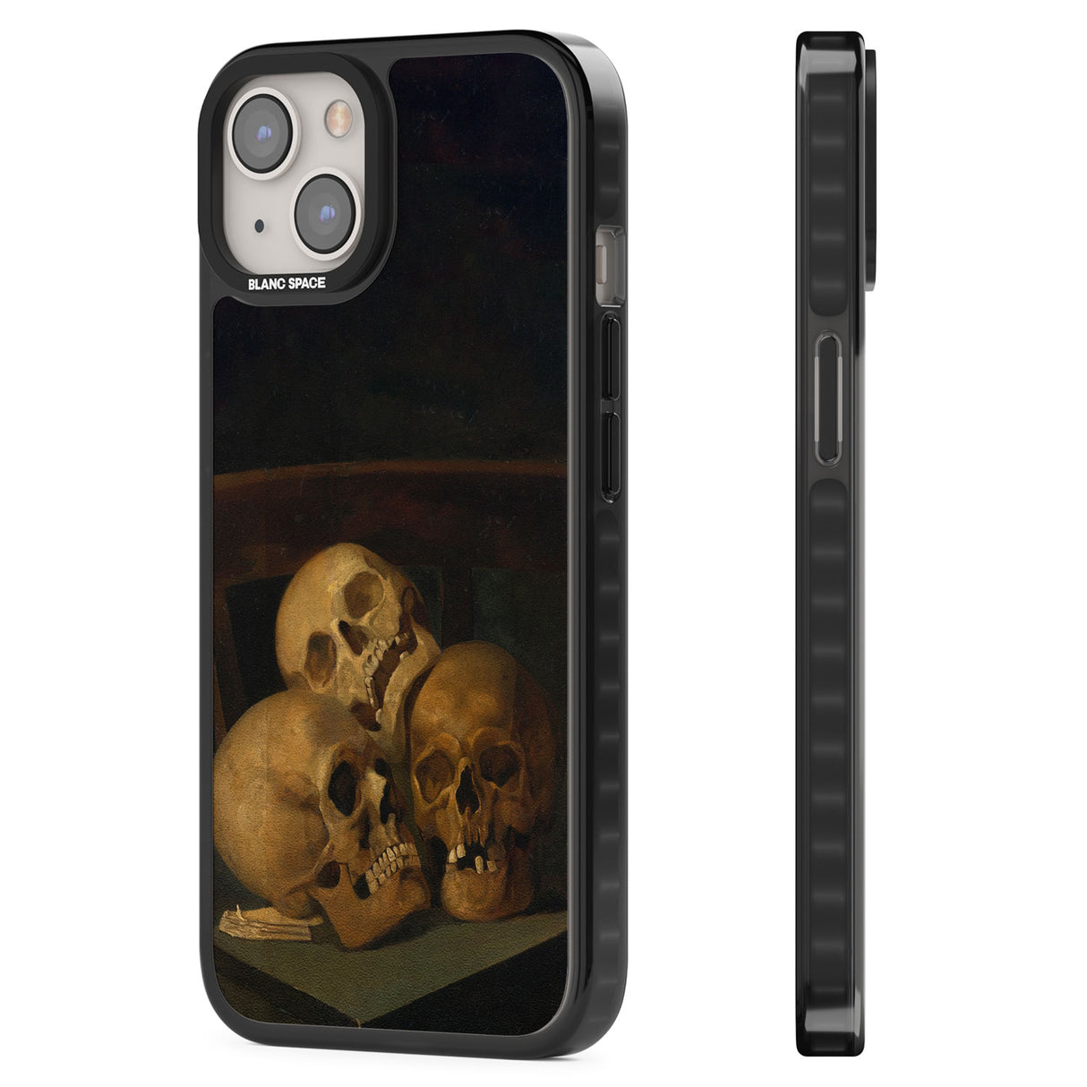 Still Life of Three Skulls Black Impact Phone Case for iPhone 13, iPhone 14, iPhone 15