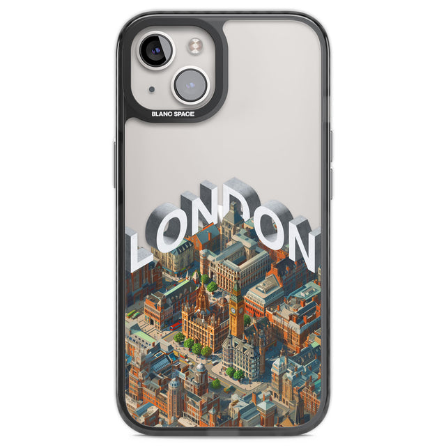 London Black Impact Phone Case for iPhone 13, iPhone 14, iPhone 15