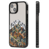 London Black Impact Phone Case for iPhone 13, iPhone 14, iPhone 15