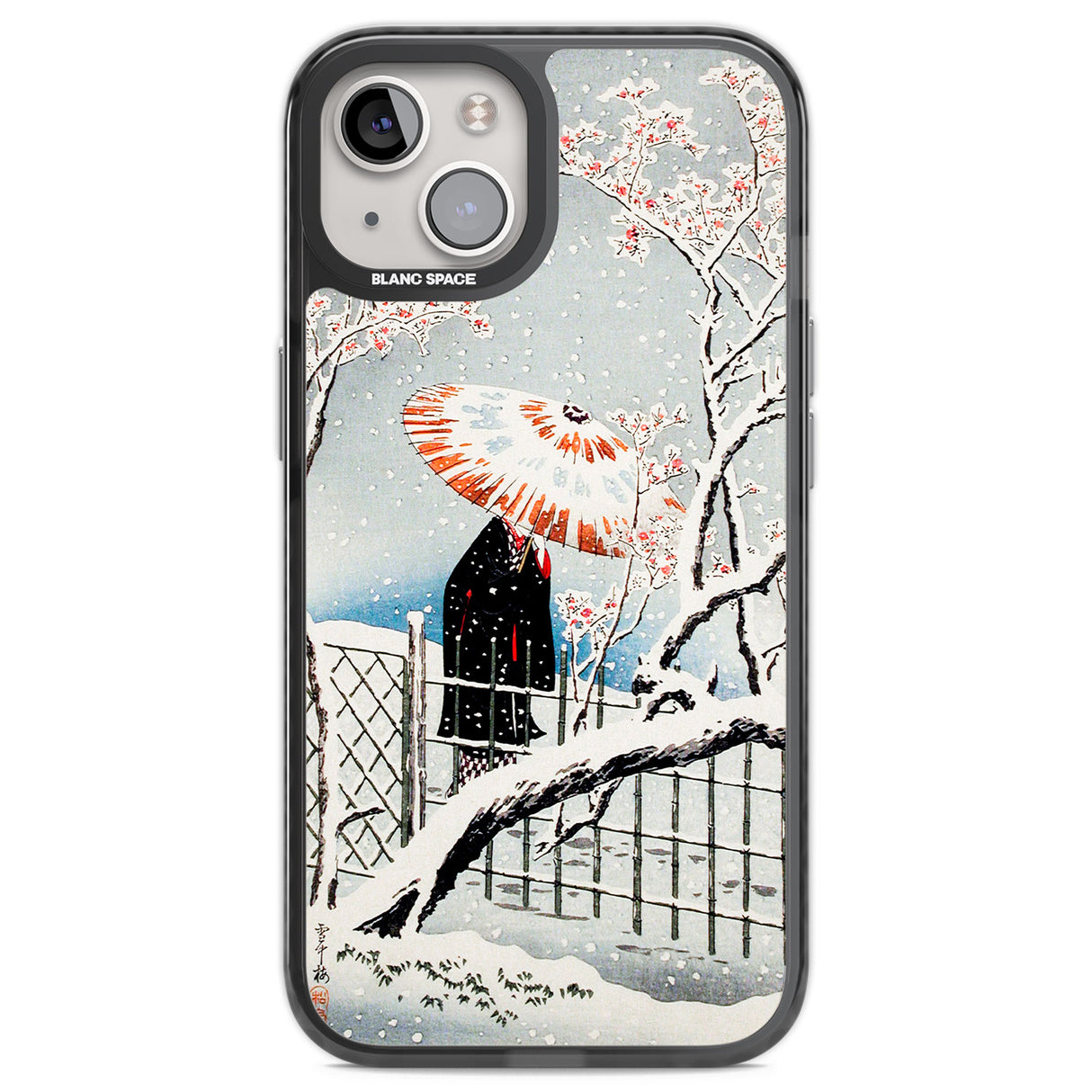Plum Tree in Snow by Hiroaki Takahashi Black Impact Phone Case for iPhone 13, iPhone 14, iPhone 15