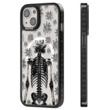 Skeleton Flower Magsafe Black Impact Phone Case for iPhone 13, iPhone 14, iPhone 15