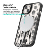 Skeleton Flower Magsafe Black Impact Phone Case for iPhone 13, iPhone 14, iPhone 15