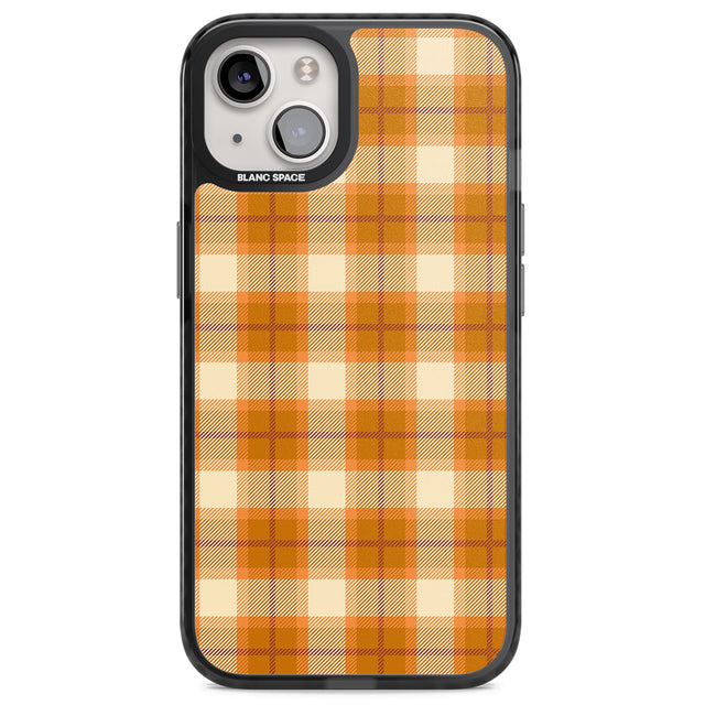 Pumpkin Plaid Magsafe Black Impact Phone Case for iPhone 13, iPhone 14, iPhone 15