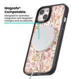 Autumn Line Pattern Magsafe Black Impact Phone Case for iPhone 13, iPhone 14, iPhone 15