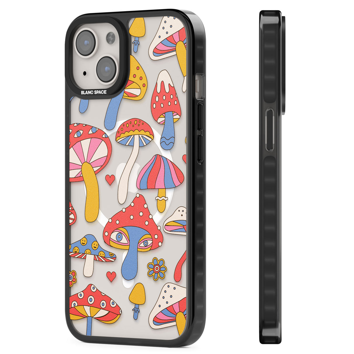 Vibrant Shrooms Magsafe Black Impact Phone Case for iPhone 13, iPhone 14, iPhone 15