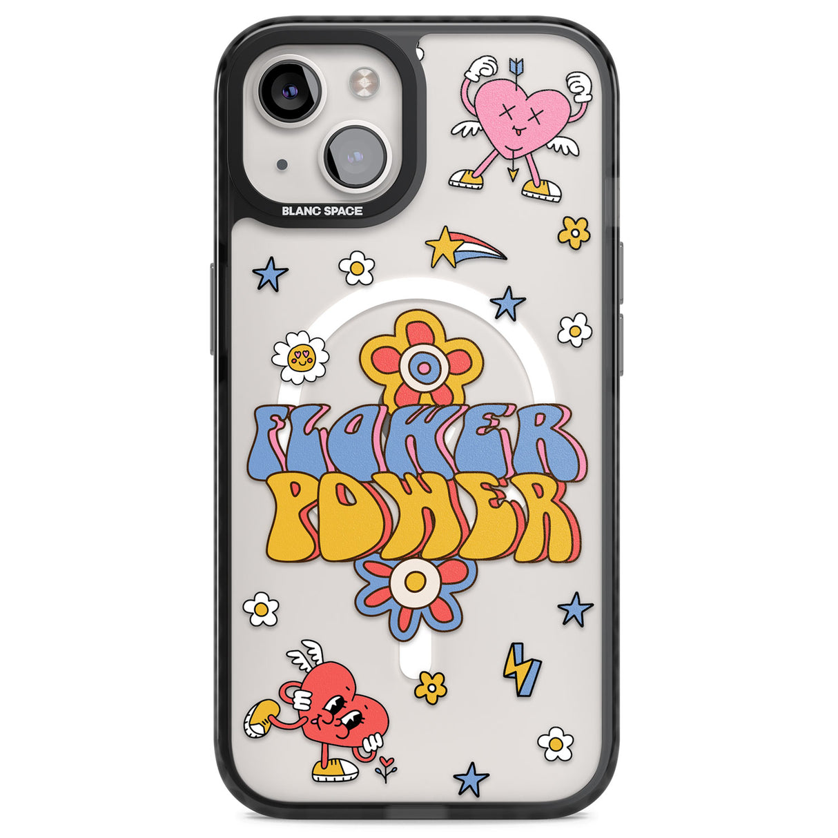 Flower Power Magsafe Black Impact Phone Case for iPhone 13, iPhone 14, iPhone 15