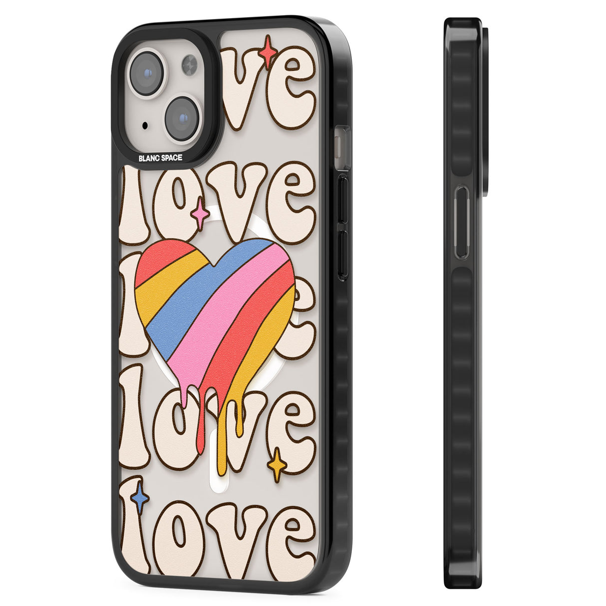 Groovy Love Magsafe Black Impact Phone Case for iPhone 13, iPhone 14, iPhone 15