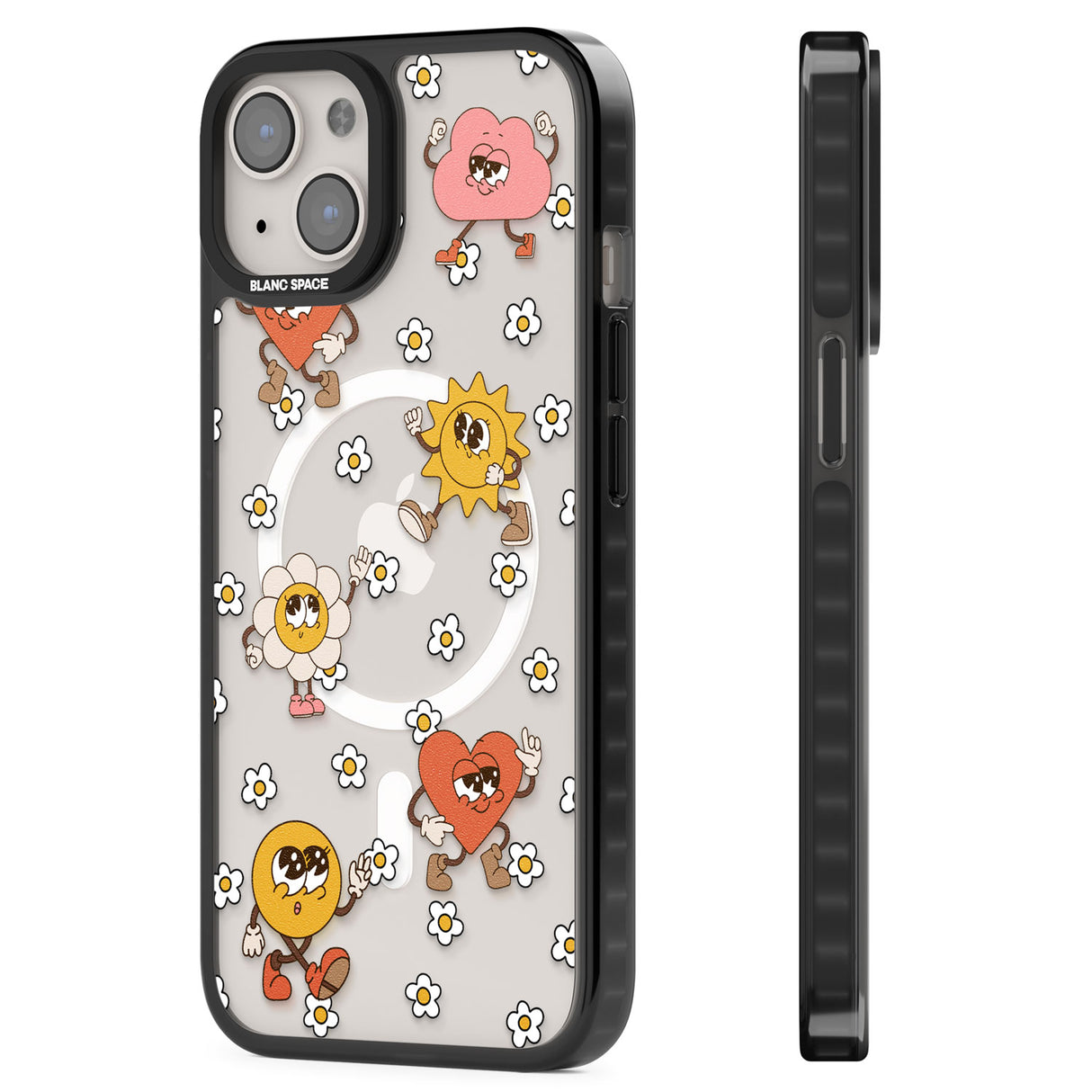 Daisies & Friends Magsafe Black Impact Phone Case for iPhone 13, iPhone 14, iPhone 15