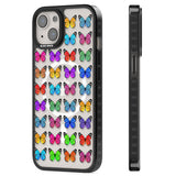 Colourful Butterfly Pattern Magsafe Black Impact Phone Case for iPhone 13, iPhone 14, iPhone 15