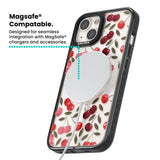 Personalised Cherry Pattern Magsafe Black Impact Phone Case for iPhone 13, iPhone 14, iPhone 15