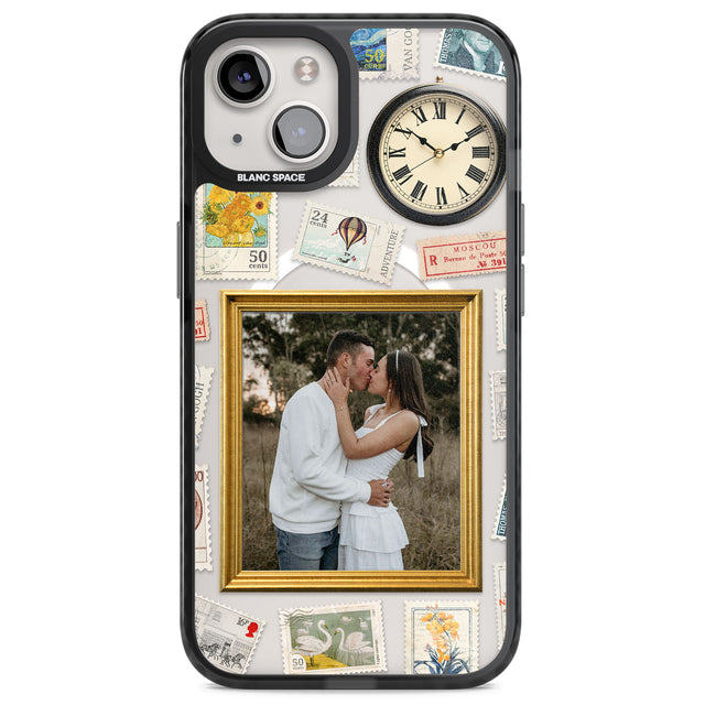 Personalised Vintage Photo Frame Collage Magsafe Black Impact Phone Case for iPhone 13, iPhone 14, iPhone 15