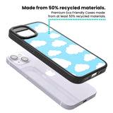 Blue Sky & Clouds Pattern Magsafe Black Impact Phone Case for iPhone 13, iPhone 14, iPhone 15