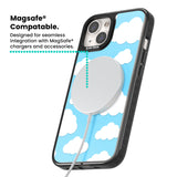 Blue Sky & Clouds Pattern Magsafe Black Impact Phone Case for iPhone 13, iPhone 14, iPhone 15