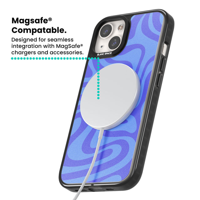 Tranquil Waves Magsafe Black Impact Phone Case for iPhone 13, iPhone 14, iPhone 15