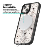 Spiders and Flowers Pattern Magsafe Black Impact Phone Case for iPhone 13, iPhone 14, iPhone 15