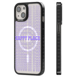 Happy Place (Purple) Magsafe Black Impact Phone Case for iPhone 13, iPhone 14, iPhone 15