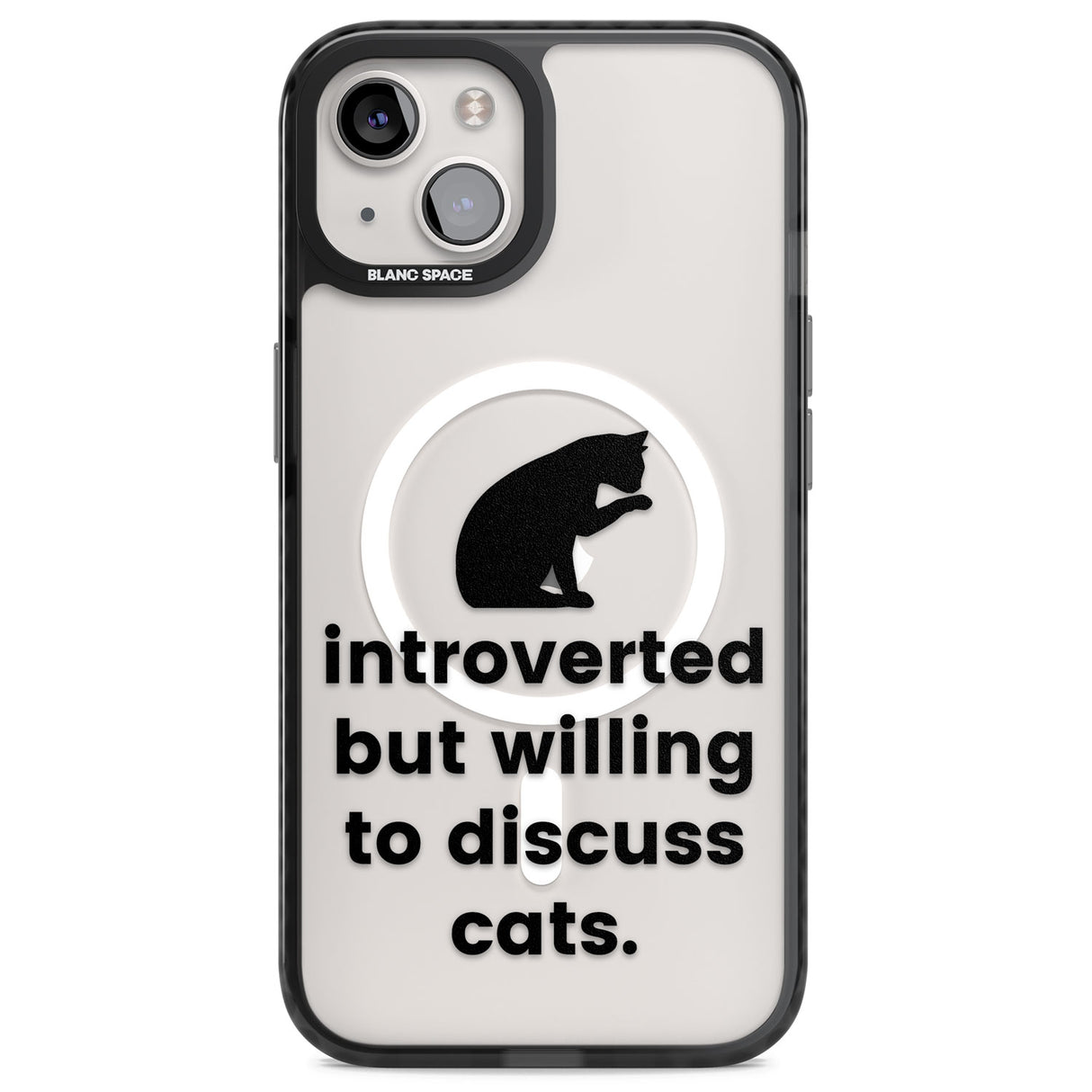 Introverted But Willing To Discuss Cats Magsafe Black Impact Phone Case for iPhone 13, iPhone 14, iPhone 15