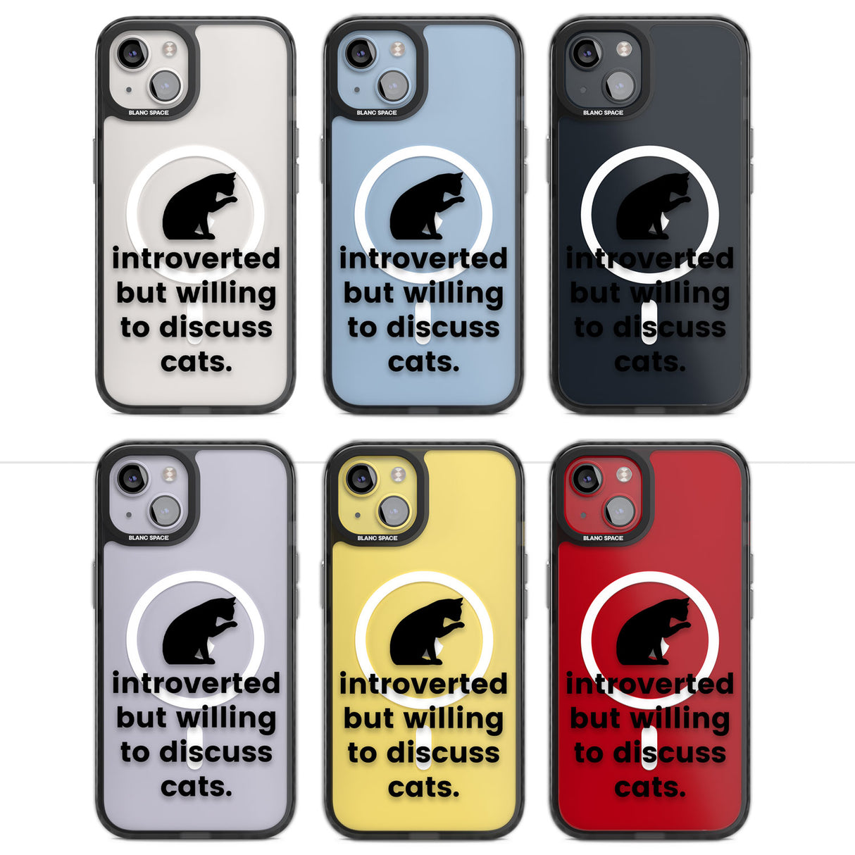 Introverted But Willing To Discuss Cats Magsafe Black Impact Phone Case for iPhone 13, iPhone 14, iPhone 15