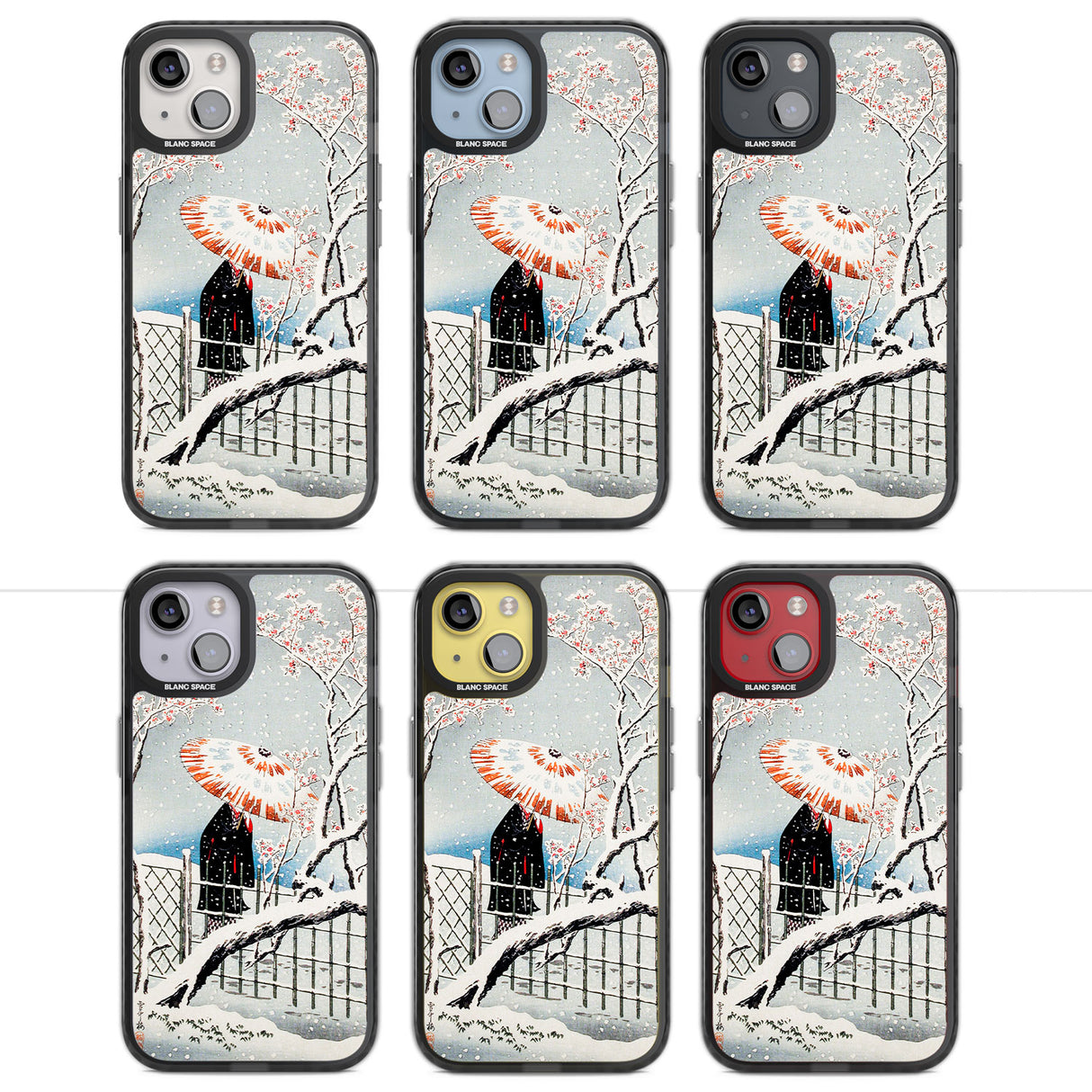 Plum Tree in Snow by Hiroaki Takahashi Magsafe Black Impact Phone Case for iPhone 13, iPhone 14, iPhone 15