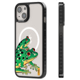 Matsumoto Hoji Frog Green Magsafe Black Impact Phone Case for iPhone 13, iPhone 14, iPhone 15