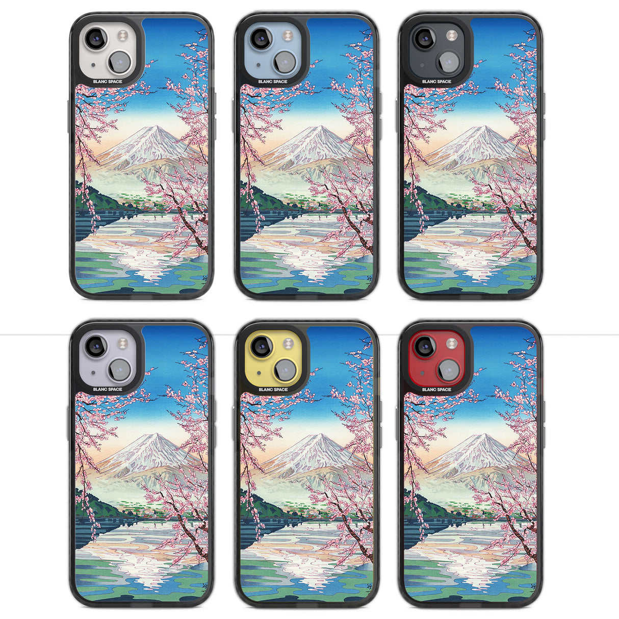 Mt. Fuji from Lake Kawaguchi Magsafe Black Impact Phone Case for iPhone 13, iPhone 14, iPhone 15