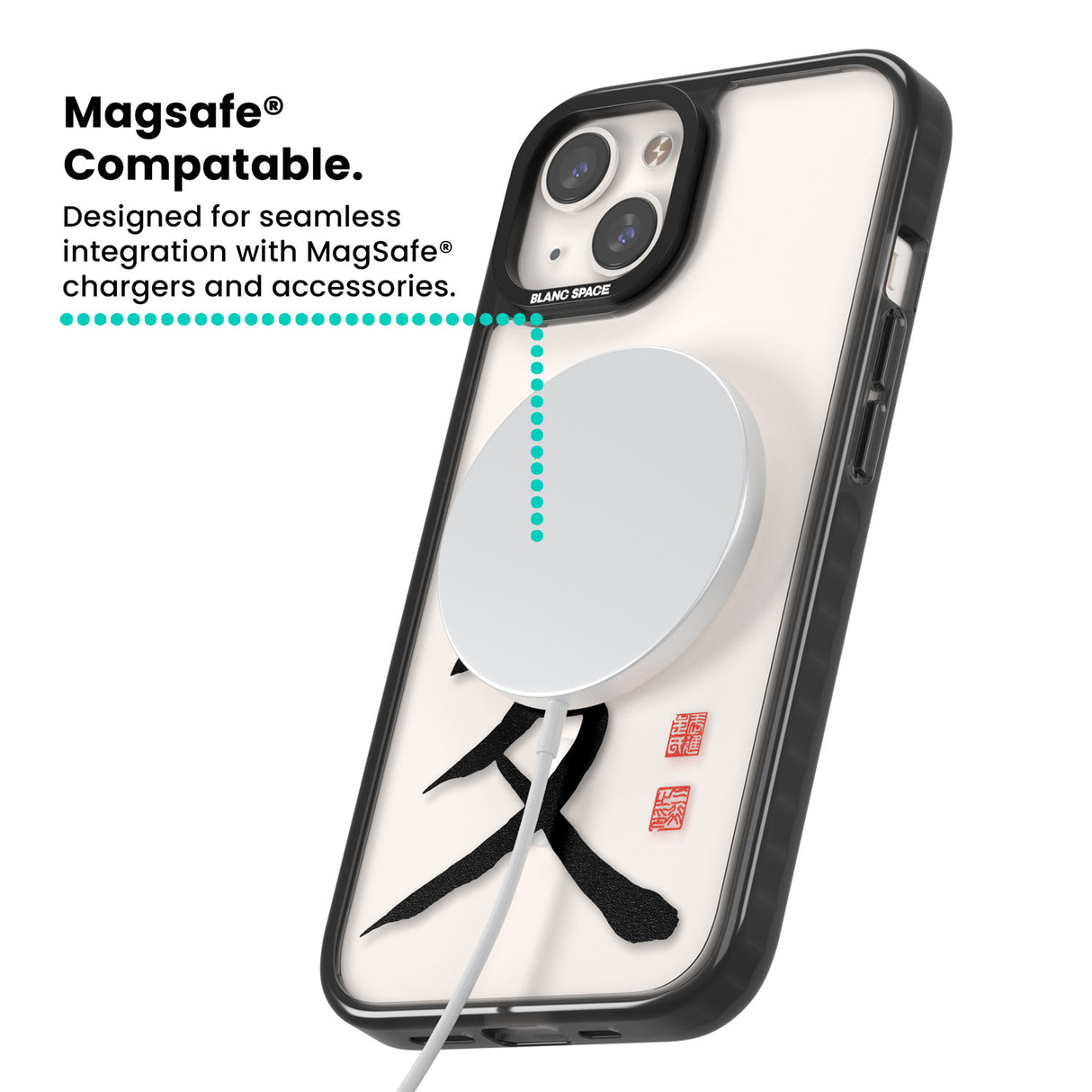 Japanese Kanji - Love Magsafe Black Impact Phone Case for iPhone 13, iPhone 14, iPhone 15