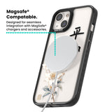 Peace and Flowers Magsafe Black Impact Phone Case for iPhone 13, iPhone 14, iPhone 15