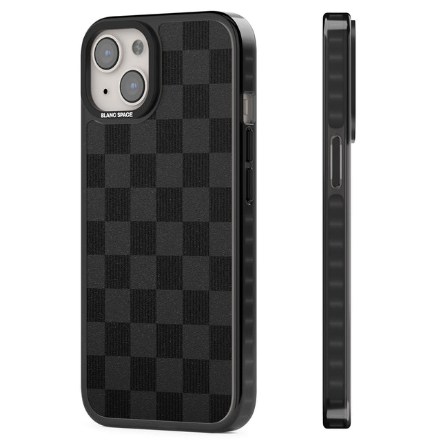 BLACK CHECKERED Magsafe Black Impact Phone Case for iPhone 13, iPhone 14, iPhone 15