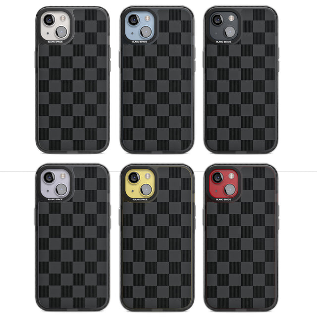 BLACK CHECKERED Magsafe Black Impact Phone Case for iPhone 13, iPhone 14, iPhone 15