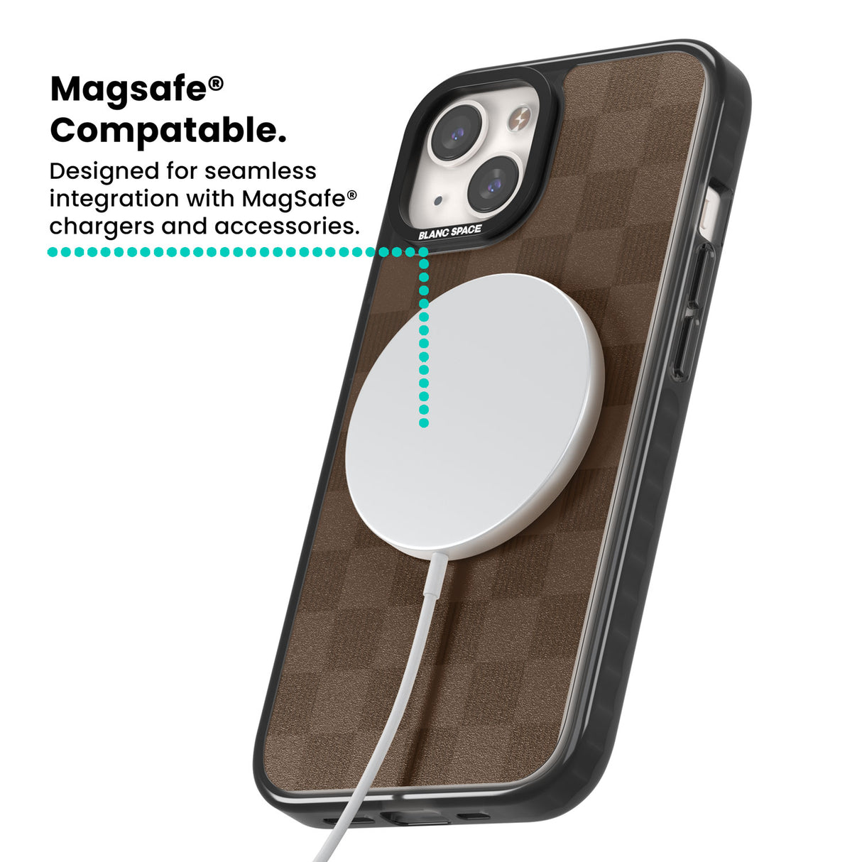 CHOCOLATE CHECKERED Magsafe Black Impact Phone Case for iPhone 13, iPhone 14, iPhone 15