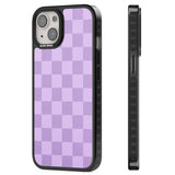 LILAC CHECKERED Magsafe Black Impact Phone Case for iPhone 13, iPhone 14, iPhone 15