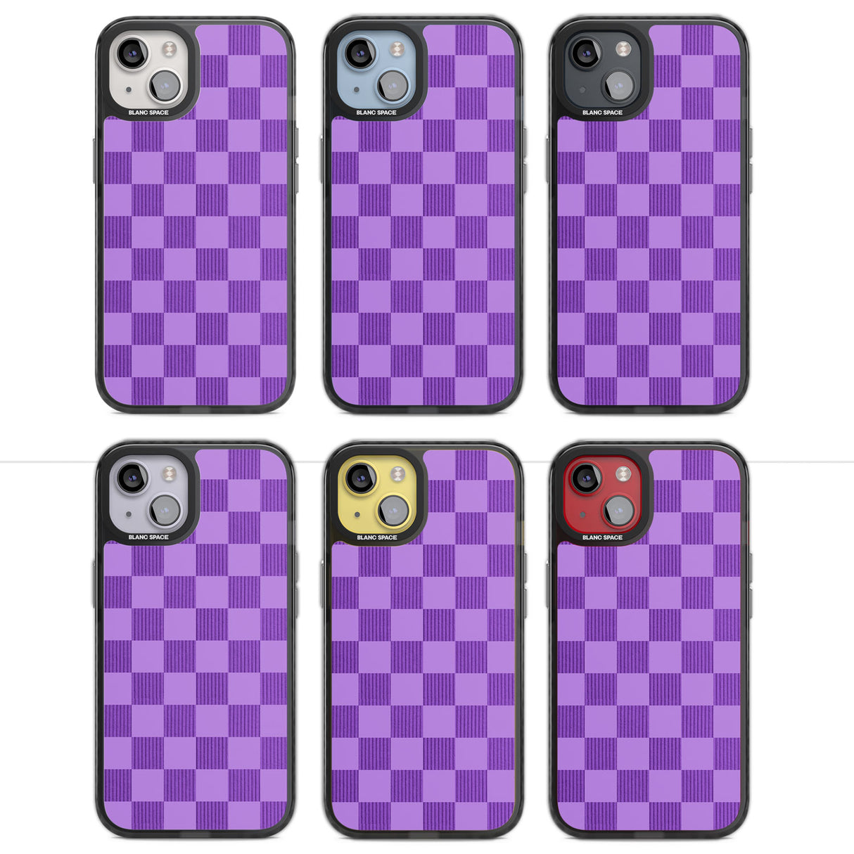 LILAC CHECKERED Magsafe Black Impact Phone Case for iPhone 13, iPhone 14, iPhone 15