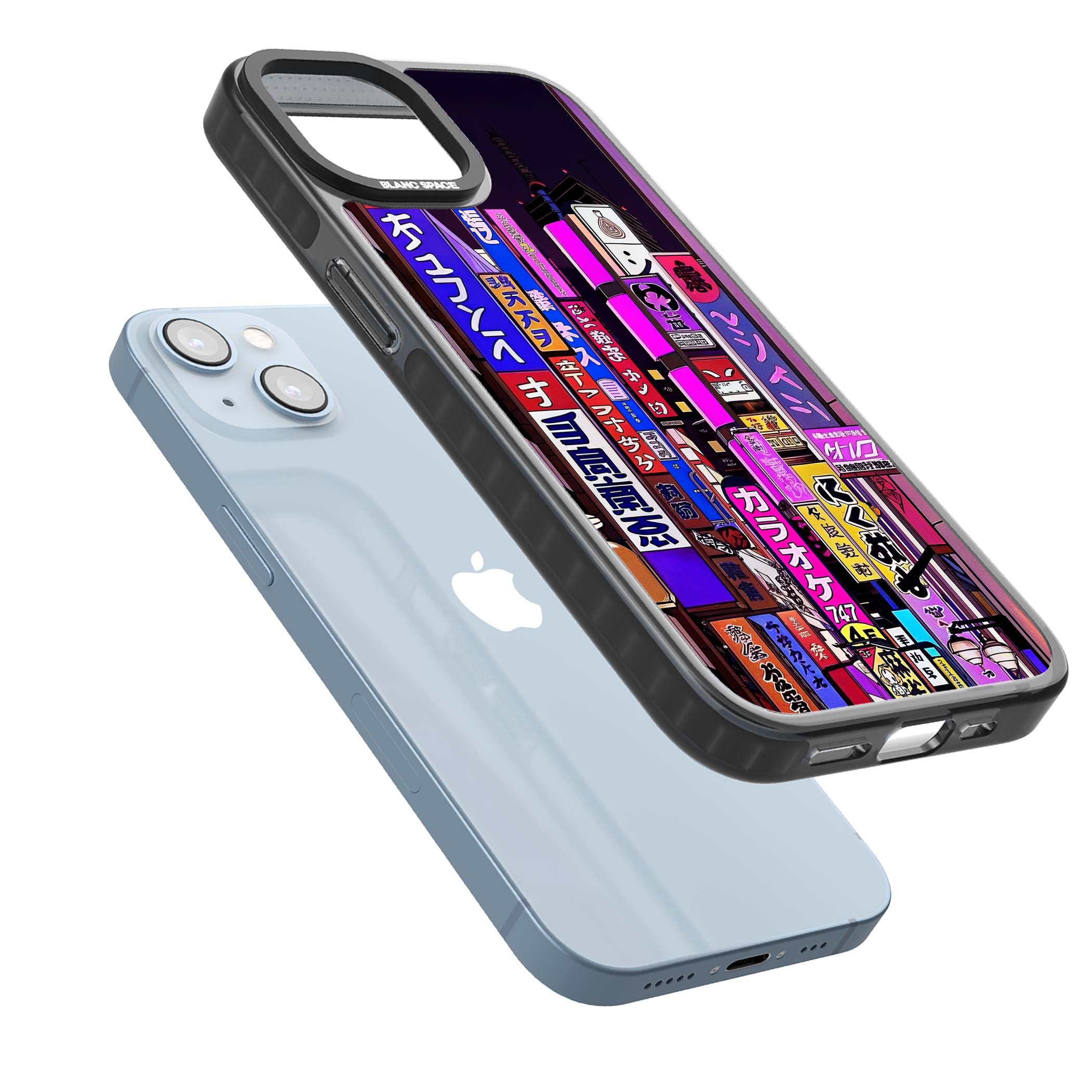 NEON NIGHT anime iPhone case | Black Impact Magsafe case for iPhone 13, iPhone 14, iPhone 15