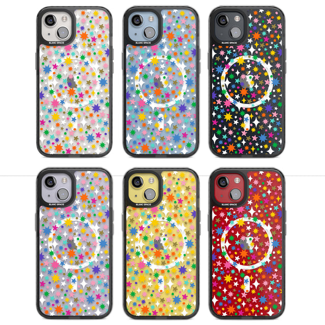 Rainbow Starburst Magsafe Black Impact Phone Case for iPhone 13, iPhone 14, iPhone 15