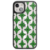 Emerald Stars Pattern (Clear) Magsafe Black Impact Phone Case for iPhone 13, iPhone 14, iPhone 15