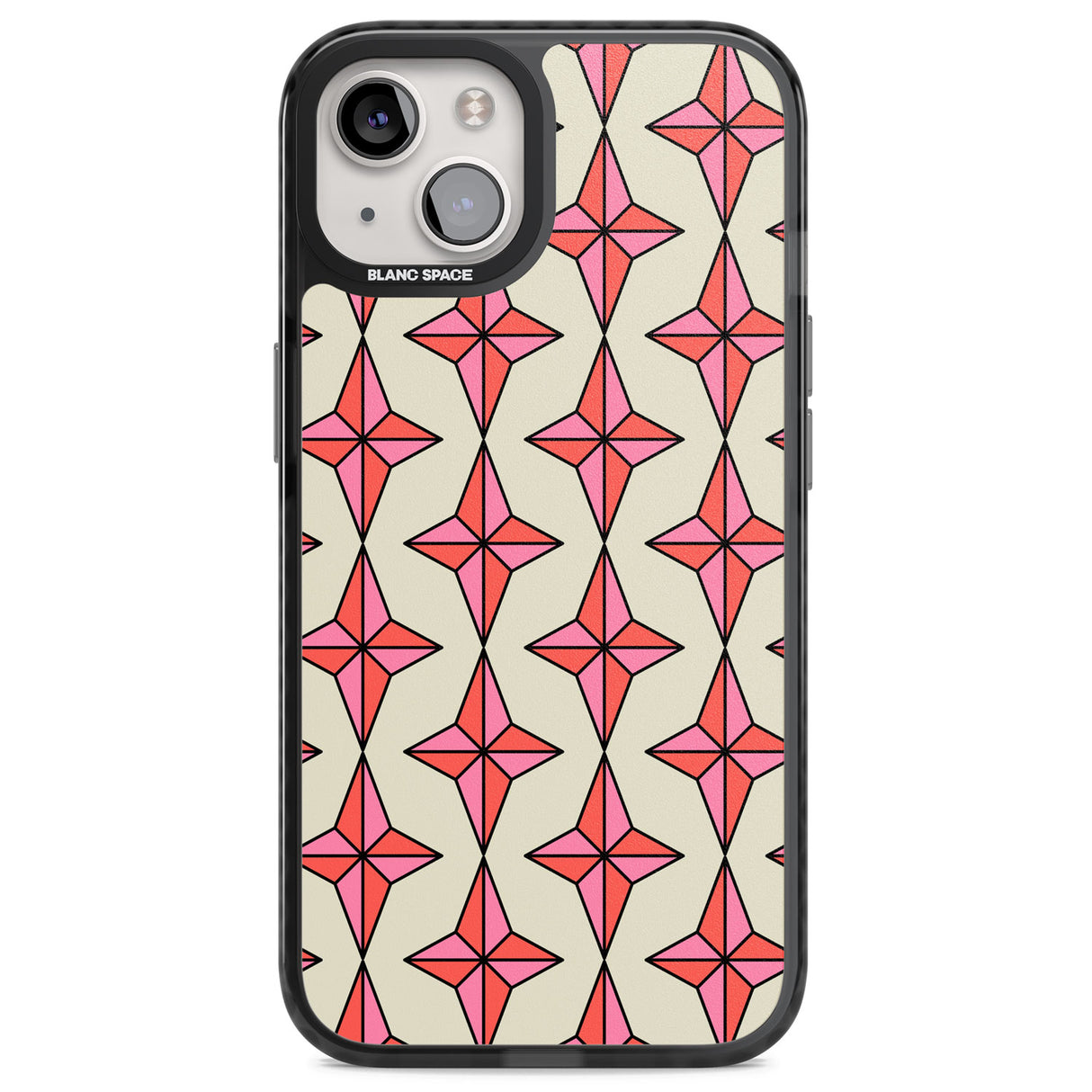 Rose Stars Pattern Magsafe Black Impact Phone Case for iPhone 13, iPhone 14, iPhone 15