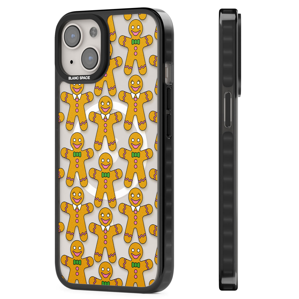 Gingerbread Cookie Pattern Magsafe Black Impact Phone Case for iPhone 13, iPhone 14, iPhone 15