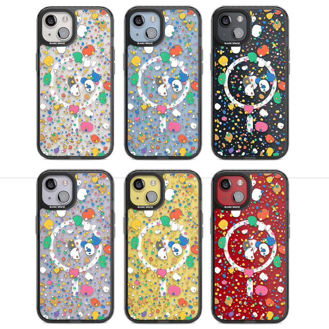 Colourful Confetti Pebbles Magsafe Black Impact Phone Case for iPhone 13, iPhone 14, iPhone 15