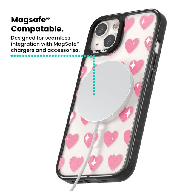 Sweet Hearts Magsafe Black Impact Phone Case for iPhone 13, iPhone 14, iPhone 15