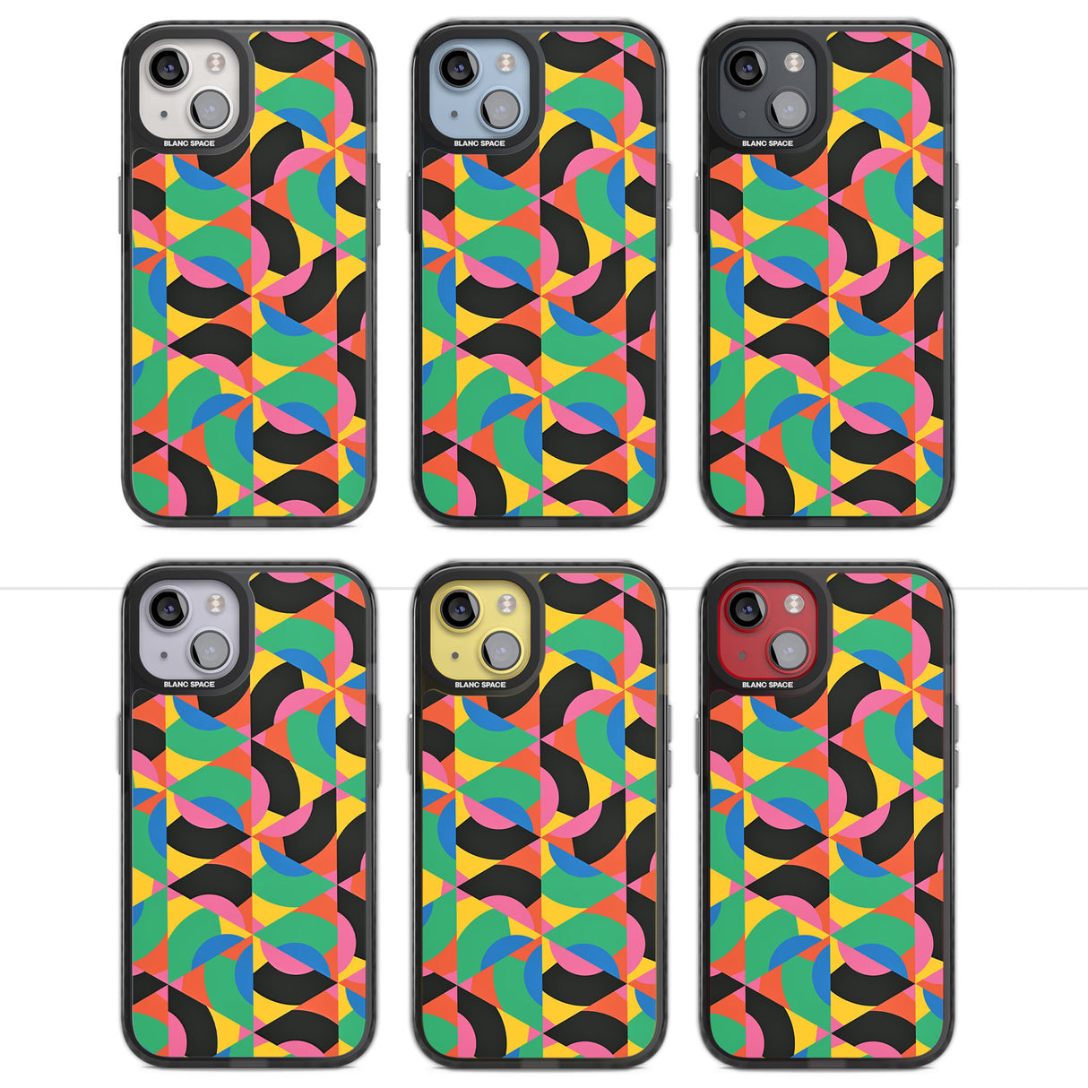 Abstract Carnival Magsafe Black Impact Phone Case for iPhone 13, iPhone 14, iPhone 15